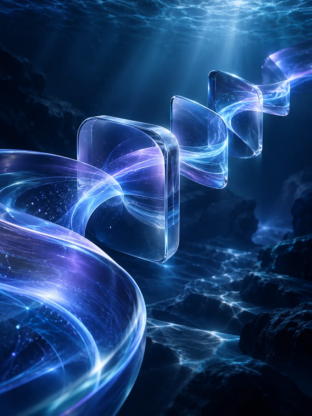Violet flowing glass ribbons — Super Intelligence in your workflows